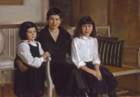 Marty, Margot & Liza Byrne  Oil on canvas 46 x 65 �