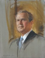 President George W. Bush Oil on canvas 26 x 20
